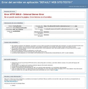 Error detallado de IIS 7.5 - 500.0 - Internal Server Error